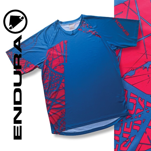 ENDURA Blue & Red cycling jersey | XLarge - Picture 11 of 11